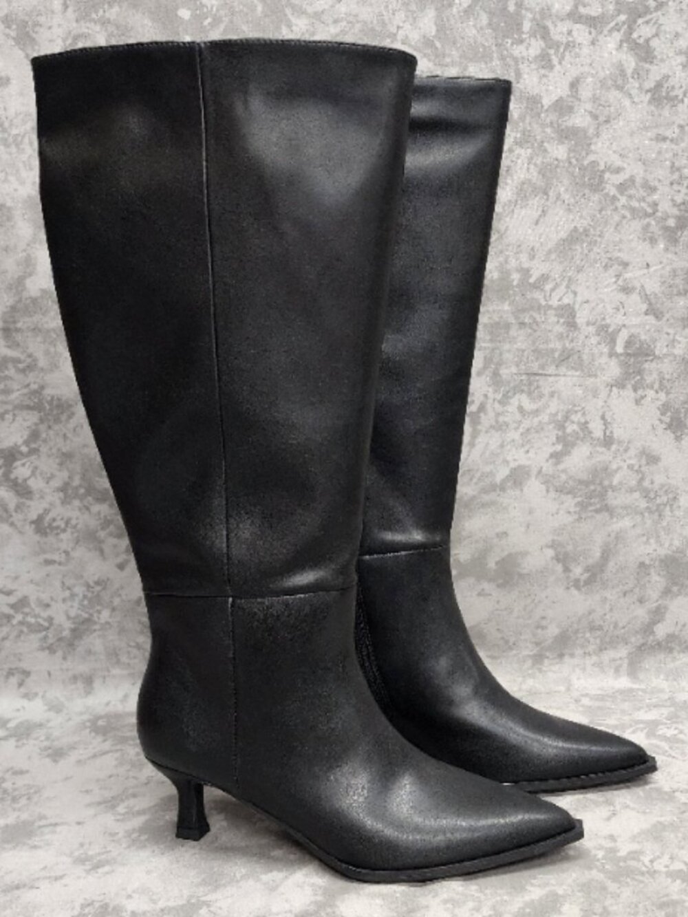 New Madden NYC Knee High Kitten Heel Boots - Black - Size 9